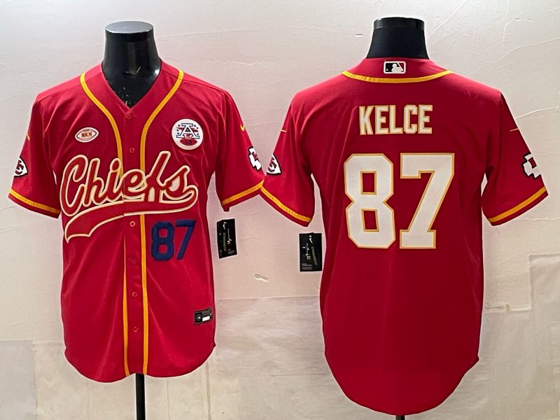 Men 2025 Nike Kansas City Chiefs #87 Kelce Red 3th generation Joint Name Limited NFL Jersey 002